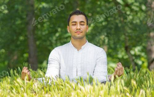 Preview: Happy Young Man Rest On Field-Small Dof