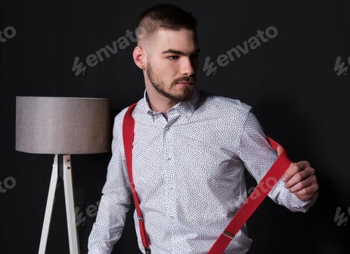 Preview: Elegant Young Handsome Man. Studio Fashion Portrait.