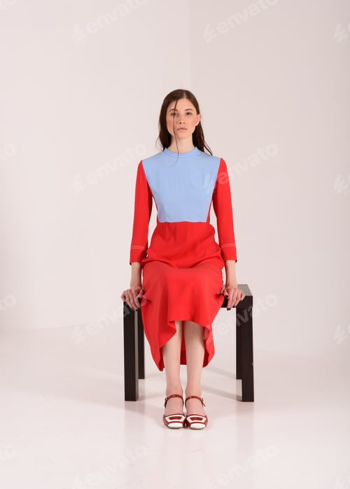 Preview: Fashion Shooting In Studio . Professional Model Fashionable Clothes And Style, New Collection