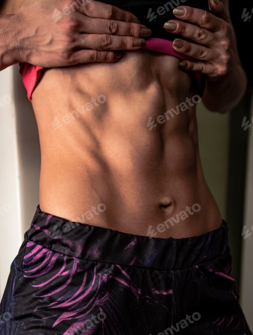 Preview: Young Woman Workout In Gym. Healthy Lifestyle. Selective Focus. Motion Blur