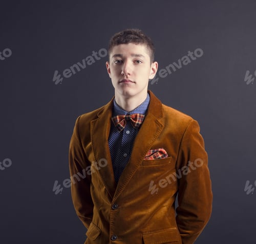 Preview: Portrait Of A Handsome Young Man In A Red Jacket.