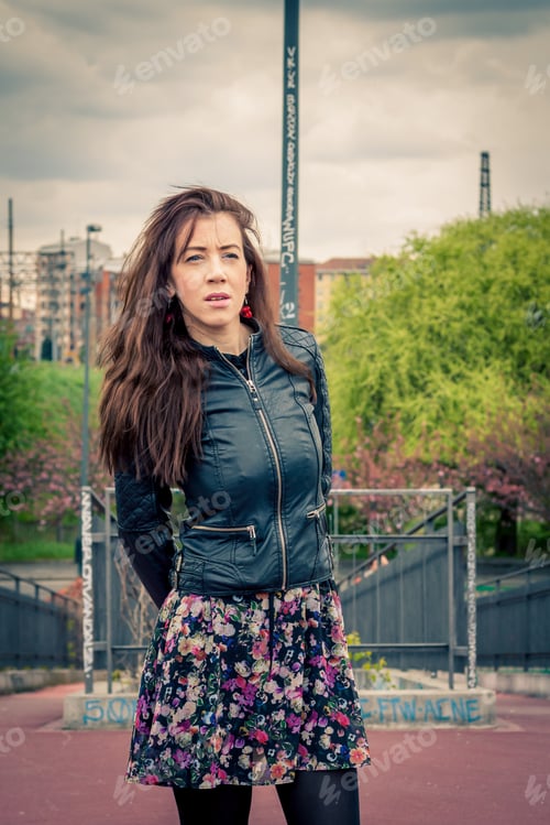 Preview: Pretty Girl With Skirt Posing In The Street
