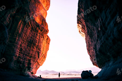 Preview: Young Woman In Black Dress In Solomonn Pillars, Timna Park, Israel/ Fantasy Consept