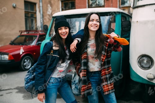 Preview: Two Street Girl With Skate