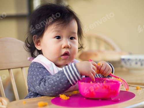 Preview: Baby Girl Eating Vegetable First Time At Home