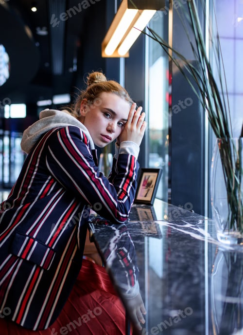 Preview: Fashionable Photo, Girl Model In A Skirt And Jacket. A Stylish Image, Fashion And Style.