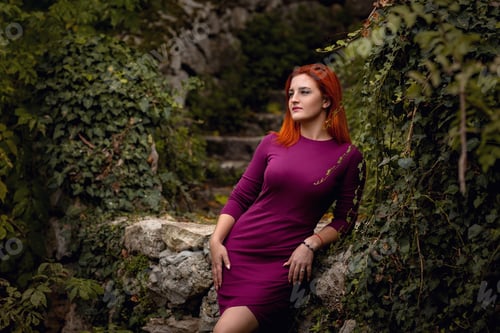 Preview: Beautiful Young Woman Enjoys The Autumn Warm Weather. The Idea And Concept Of Harmony With Oneself