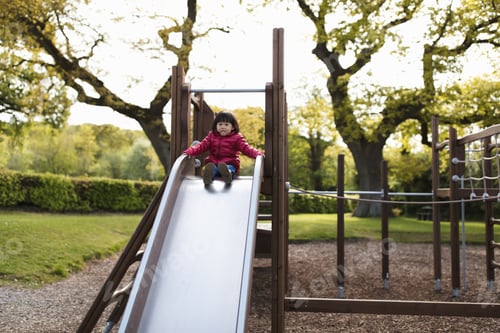 Preview: Toddler Girl Play At Outdoor Playground