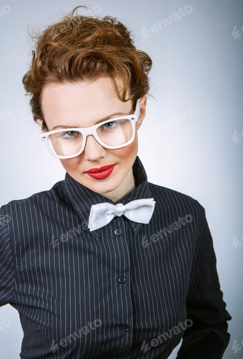 Preview: Portrait Of A Expressive Stylish Woman, Close Up