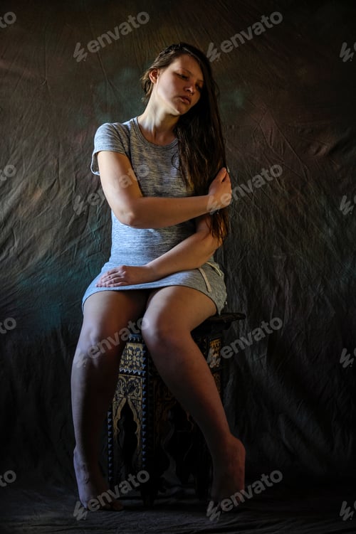 Preview: Beautiful Girl With Long Hair Like A Witch Poses For The Camera On Christmas Eve