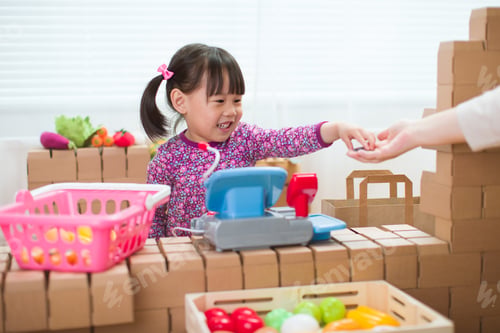 Preview: Toddler Girl Pretend Play Sweet Shop Keeper At Home