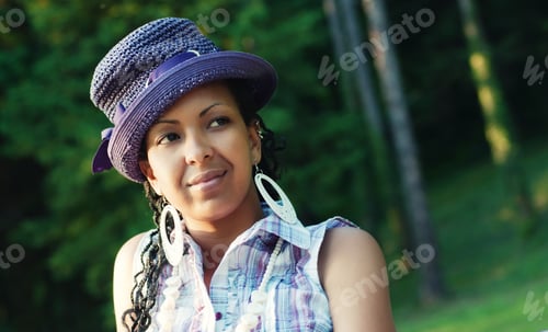 Preview: Portrait Of A African Young Women In A Summer Day