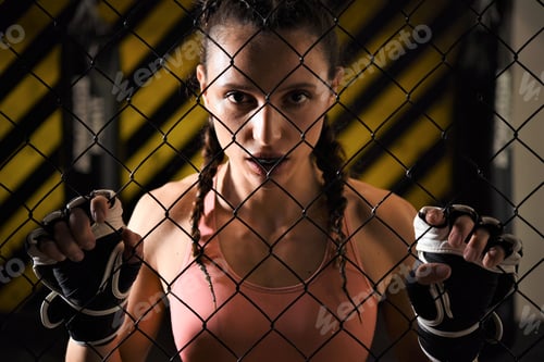 Preview: Fighting Athlete Resting In The Ring After Training. Selective Focus