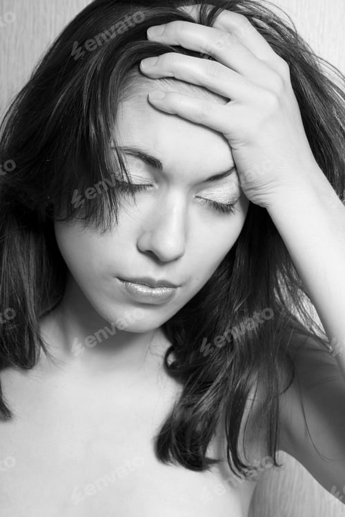 Preview: Portrait Of The Girl Suffering From A Headache.