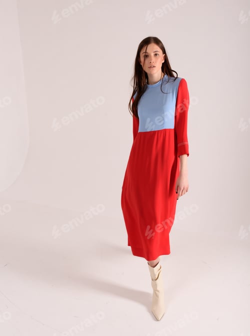 Preview: Fashion Shooting In Studio . Professional Model Fashionable Clothes And Style, New Collection