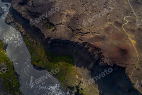 Preview: Icelandic Aerial Photography Captured By Drone.Beautiful Landscape In An Area Of Active Volcanism