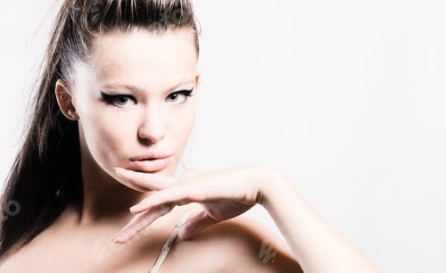 Preview: Beautiful Woman. Fashion Art Photo. Close-Up Makeup