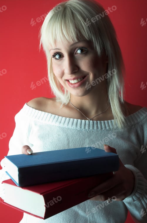 Preview: Attractive Student Hold Book.