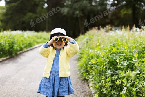 Preview: Toddler Girl Playing Exploration In Spring Park