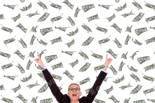 Preview: Successful Businesswoman Over White Background.