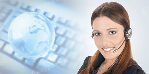 Preview: Portrait Of Beautiful Customer Representative With Headset.