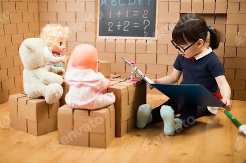Preview: Toddler Girl Pretend Play As A Teacher At Home