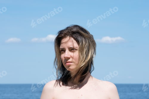 Preview: Portrait Of A Young Beautiful Girl Near The Sea