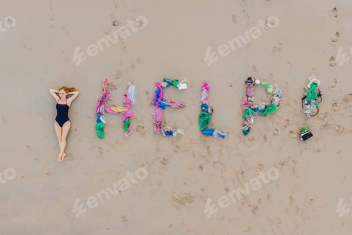 Preview: Help Lettering Made From Trash On The Beach