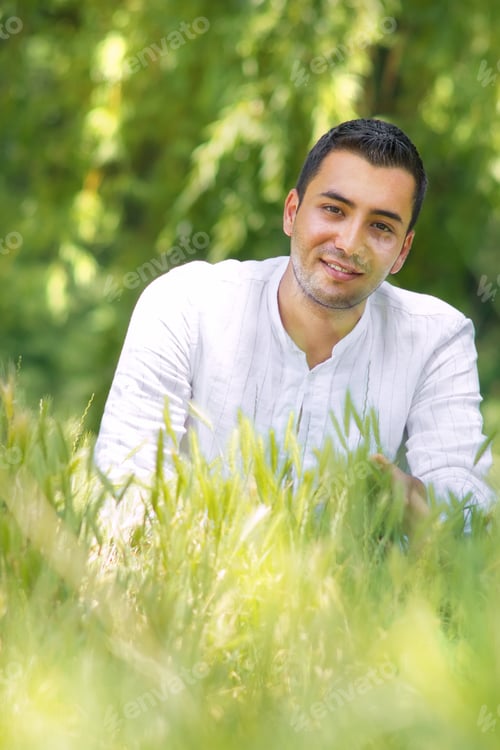 Preview: Portrait Of Relaxing Man In A Summer Day-Small Dof