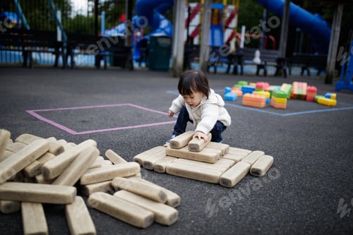 Preview: Baby Girl Play At Outdoor Playground