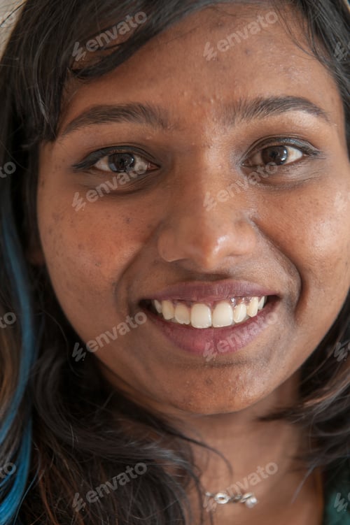 Preview: Attractive Indian Girls Posing Front Of Camera. Closeup Portrait Of Young Beautiful Woman. Positive
