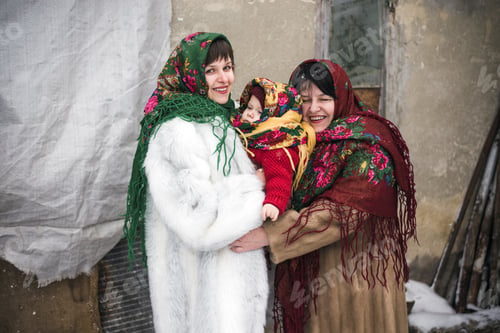 Preview: Portrait Of Happy Family, Grandmother, Mother, Daughter