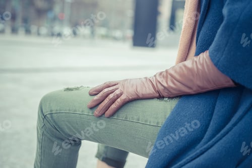Preview: Detail Of A Stylish Young Woman Posing In The City Streets