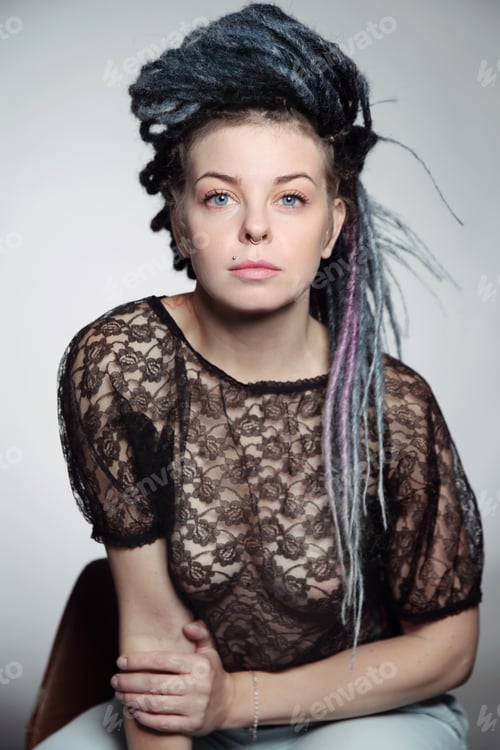 Preview: Young Beautiful Sexy Girl With Dreadlocks, Selective Focus