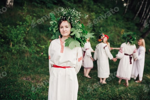 Preview: Young Pagan Slavic Girl Conduct Ceremony On Midsummer