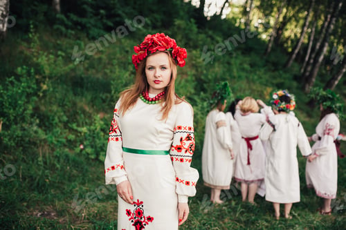 Preview: Young Pagan Slavic Girl Conduct Ceremony On Midsummer