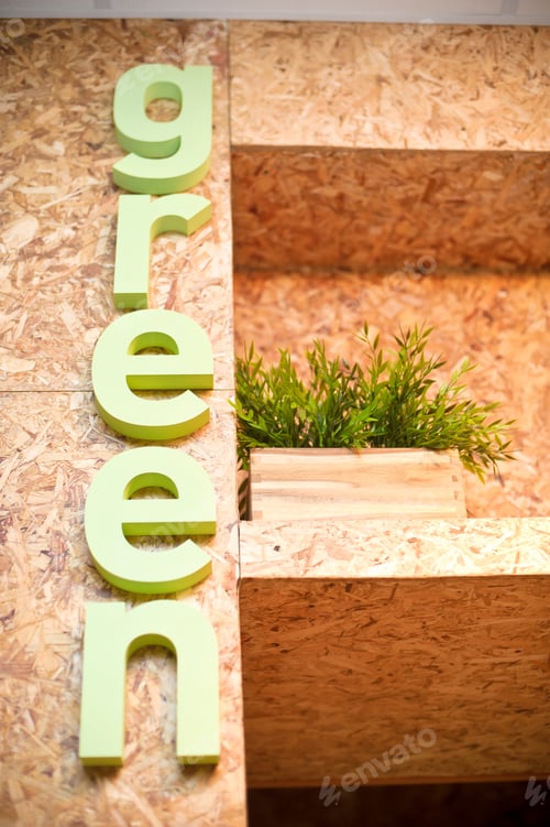 Preview: Inscription Green And Green Plant, Green Concept.