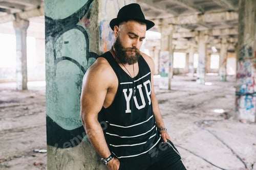 Preview: Stylish And Fashion Model Male, Bearded Man