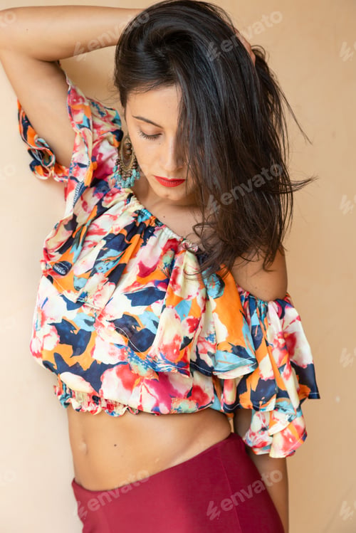 Preview: Portrait Of A Beautiful Young Brunette. Concept Of Sensuality And Seduction
