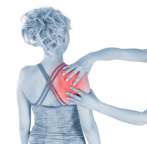 Preview: Woman Pressing Her Hand Against A Painful Shoulder