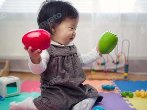 Preview: Cute Baby Girl Play Toy At Home