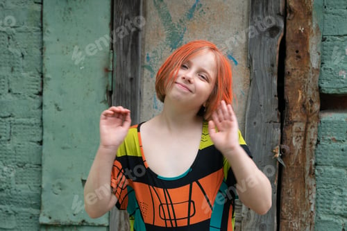 Preview: Portrait Of A Village Girl With Red Hair