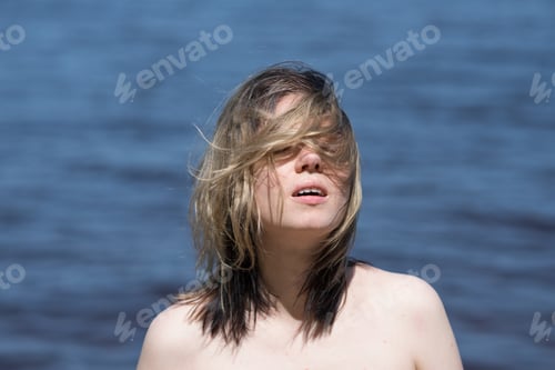 Preview: Portrait Of A Young Beautiful Girl Near The Sea