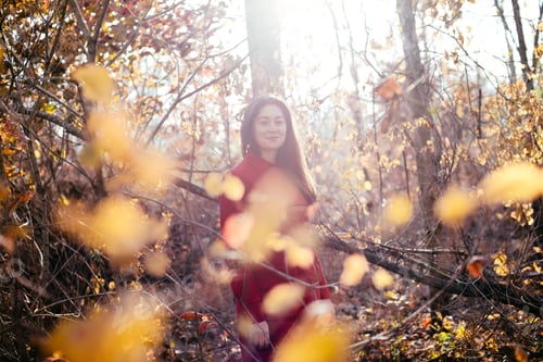 Preview: Young Cheerful Woman In Autumn Park
