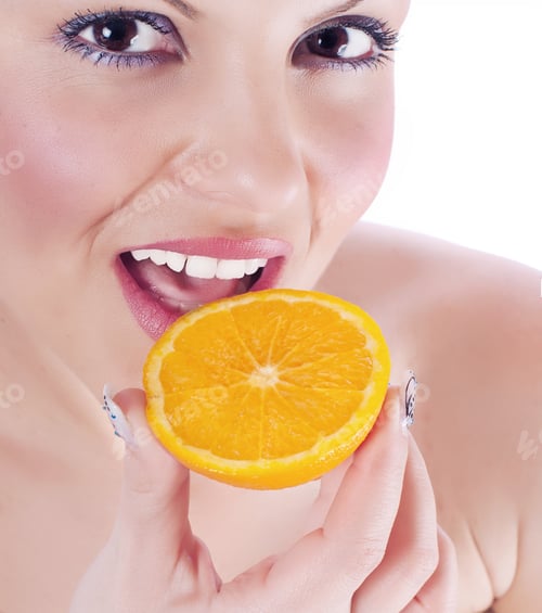 Preview: Close Up Photo Of A Women With Orange