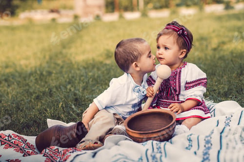 Preview: Two Lovely Children On A Picnic