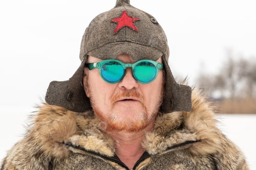 Preview: Crazy Elderly Russian Man, Swimming In The Ice-Hole As President Putin On Lake Seliger. Feast Of