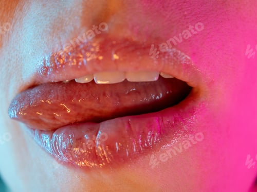Preview: Beautiful Female Lips Cracked From Frost, Wind, Lack Of Vitamins. Herpes Virus Wound. Lips Need