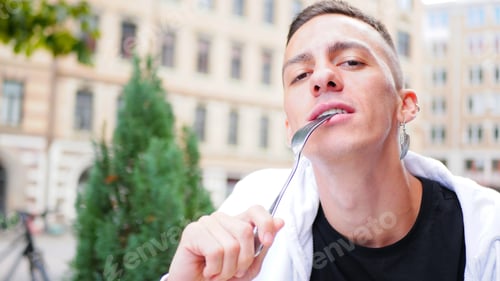 Preview: Young Man Enjoying Eating A Healthy Food