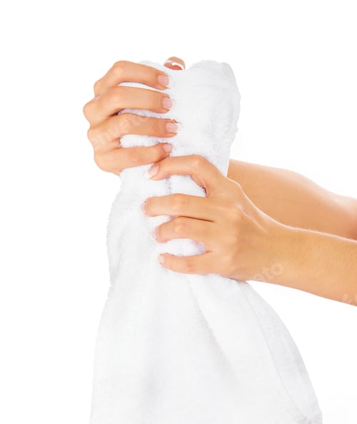 Preview: Hands And Towel, Isolated On White